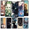 Cartoon Lovely Cat Art Fashion Phone Case For Samsung Galaxy S24 S23 S22 S20 Ultra S21 FE 5G S10 S9 Plus S10E S8 Silicone Cover