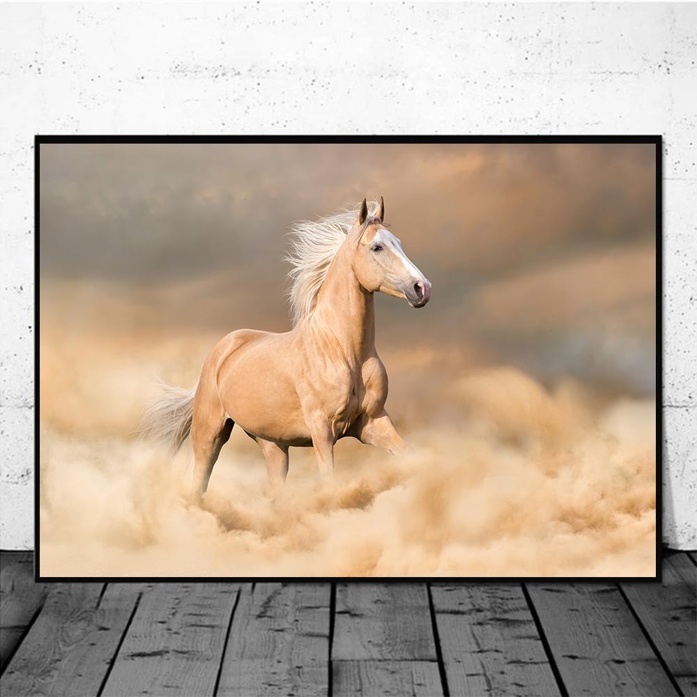 Horse Wall Art Posters Horse Running Canvas Art Print Painting Beautiful Horses Pictures for Modern Home Living Room Decoration