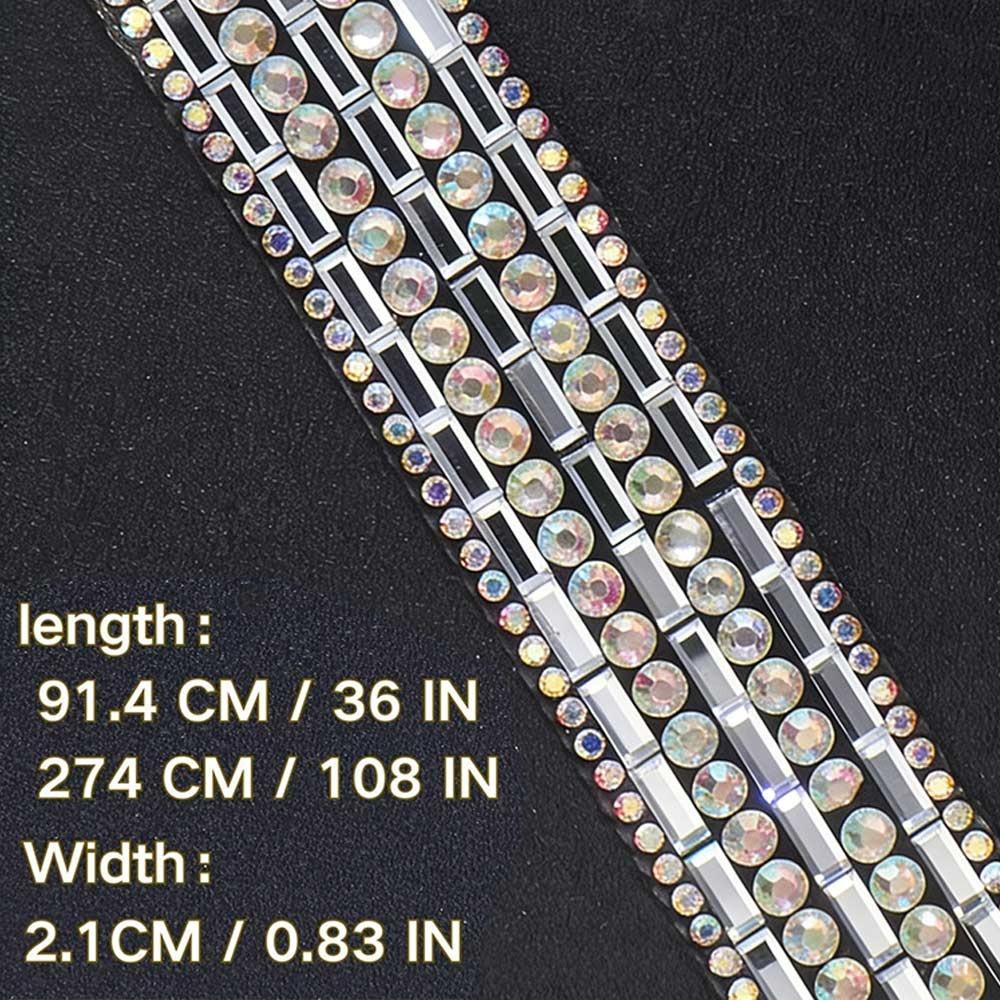 1Yard Glass AB Color Self Adhesive Rhinestone Chain Garment Accessories Decorations Trim Rhinestone Trim Strap