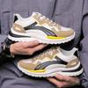 Shoes Men Leather Sport Sneakers Platform Sole Hard Wearing Zapatillas Casual Lace up Walking Running Vulcanized Shoes Summer