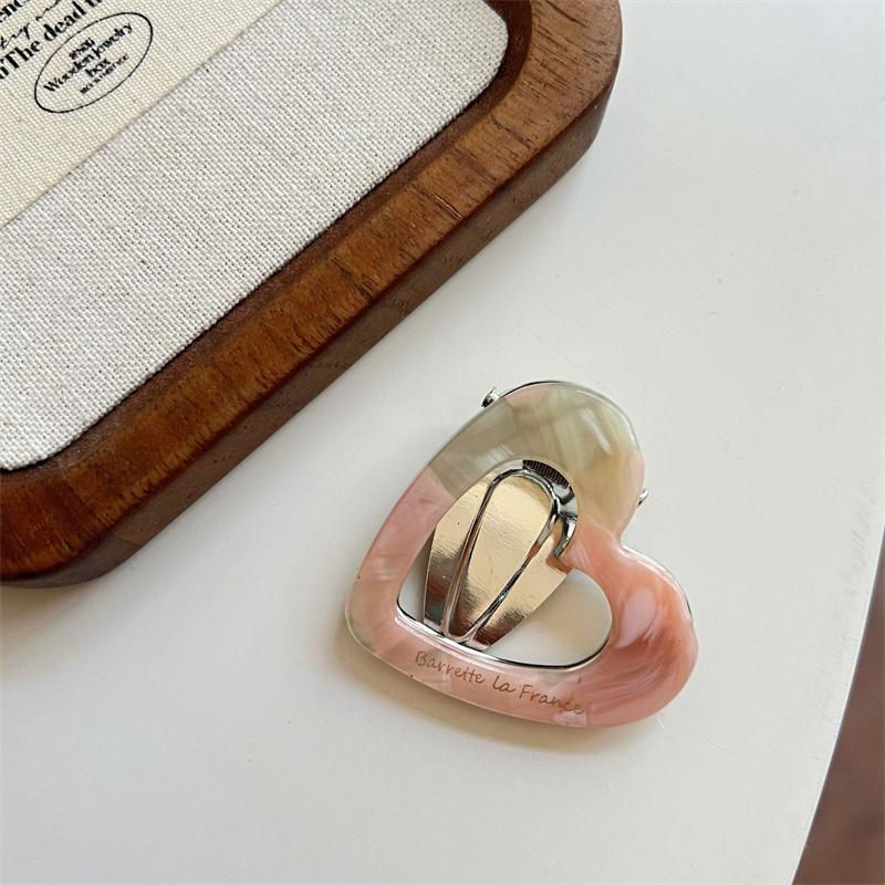 1pc Acetate Hollowed Heart Hair Clip Cute Side Pins Sweet Hairpin Elegant Barrettes Women Hair Accessories