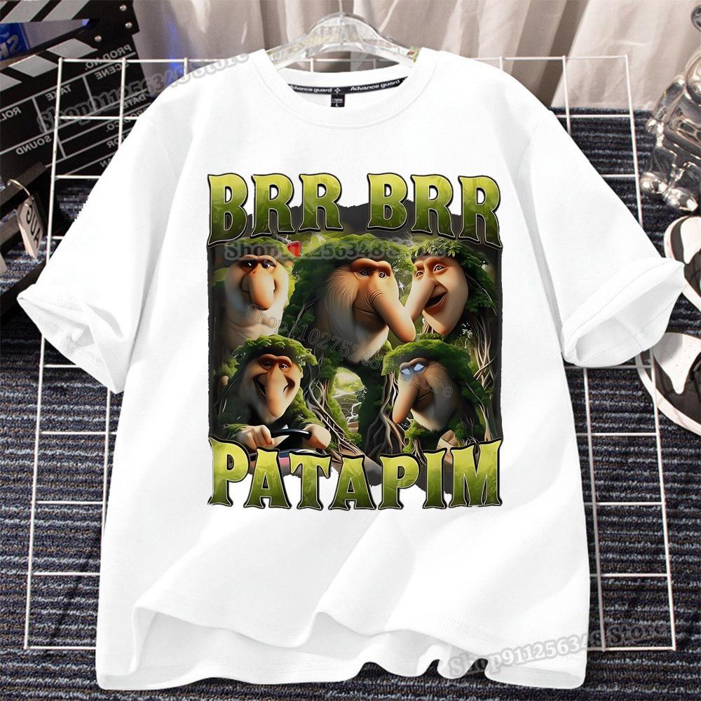 Italian Brainrot T-shirt for Children Clothing White Tops Kids Summer Short Sleeve Tees Cotton Boys Girls Outfits Tungtung Sahur