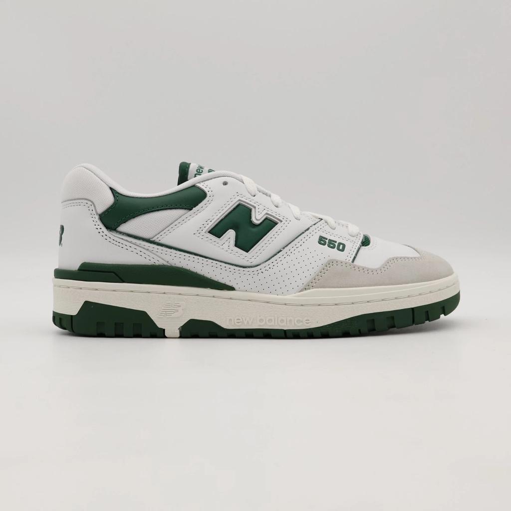BB550WT1 New Balance 550 White Green Sail Cream Ivy British Ivory Grey (Men's)