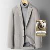 Brand Smart Casual Wool Blazers for Men Autumn Winter Solid Color Trendy Slim Fit Woolen Suit Jackets Korea Men's Clothing