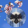 Metal Wind Spinner Outdoor Decor 2D Raven Design Hanging Wind Chime for Garden Patio Yard No Electricity Needed Durable Weather Resistant