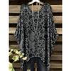 2026 Camiseta de Manga Corta Irregular de Moda con Estampado Floral Vintage para Mujer Ropa de Mujer Holgada y Casual Top Oversize