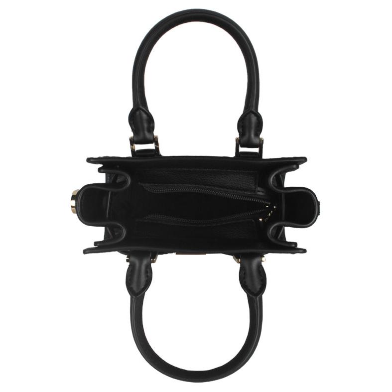 Michael Kors Goldene Beschläge Leder Schulter Crossbody Handtasche Damen Handtaschen Schwarz 35R4GHMC0G-BLACK
