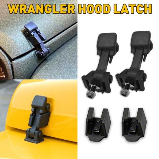 1Pair Locking Catch Kit Buckle 2007-18 For Jeep Wrangler JK Parts Hood Latch EXV