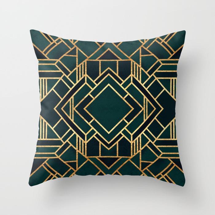 20 New Pink Marble Geometric Pillowcase Marble Velvet Sofa Cushion Cover