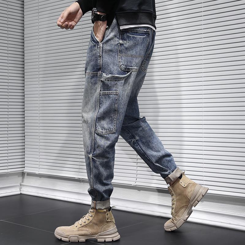 

Korean Style Men s Loose Fit Retro Straight Jeans for Autumn Workwear XL [suitable for 135-145 jin]