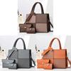 Pu Spliced Color Block Mother Daughter Bag With Zipper Closure For Daily Use