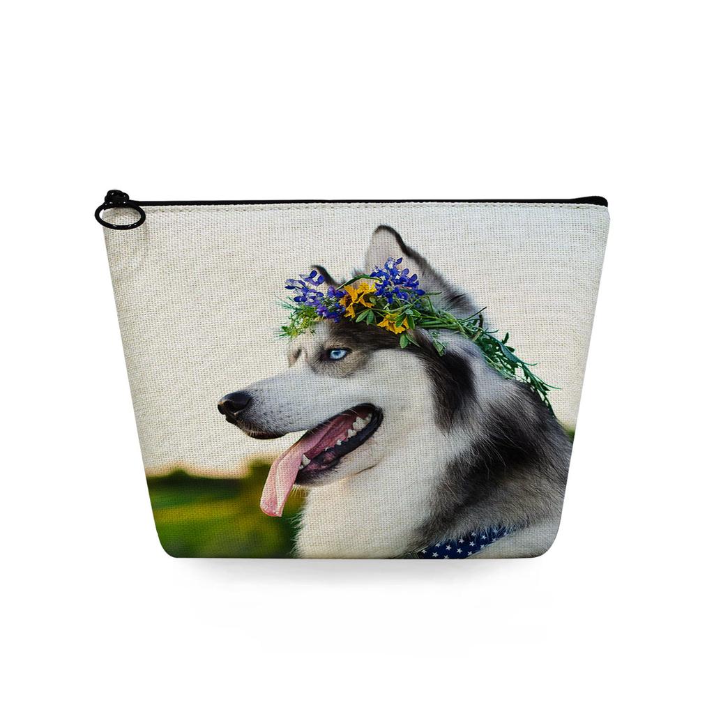 Women Dog Print Cosmetic Bag Toiletries Organize Travel Storage Case 6783