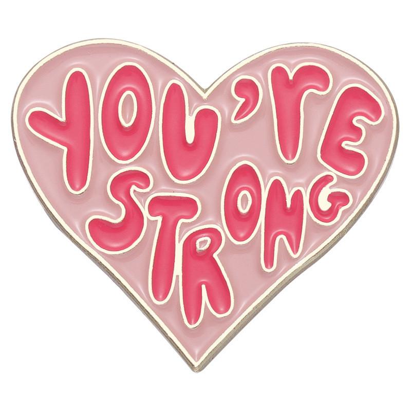 Creative Colorful Heart Shaped Letter Brooches Stylish Cartoon Alloy Badge For All