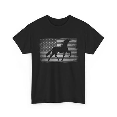 Horse Shirt, American Flag Horse Animals Horseback Riding Lovers Vintage Shirt