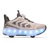 Kids Lights Sports Shoes Rubbing Shoes Charging and Disassembling Four Wheels Slide Shoes LED Kids Glowing Sneakers