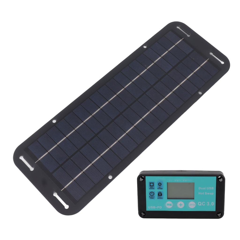 20W Solar Panel Black Solar Cell with Waterproof MPPT Controller for RV Home Vehicle Travel Camping