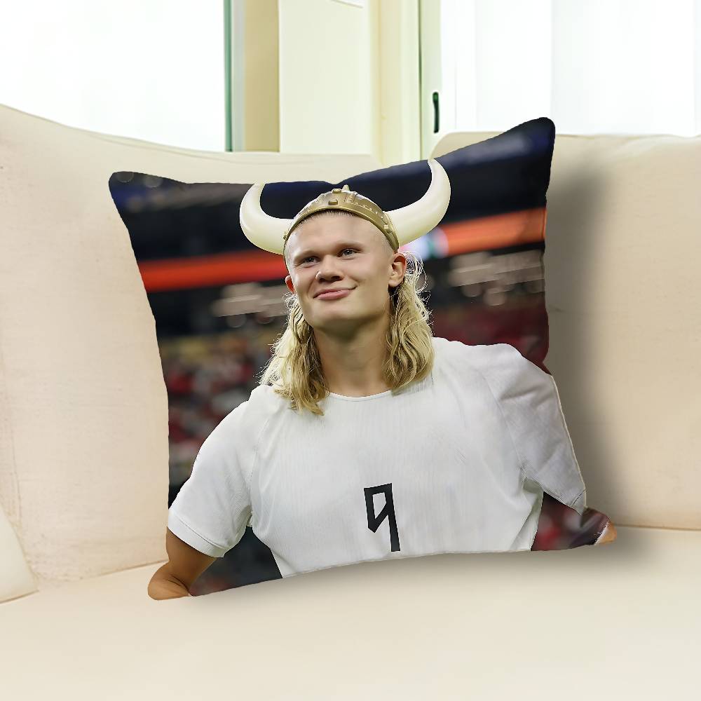 Funny H-Haaland Meme Pillow Case Modern Home Decorative Cozy Plush Pillowcase For Living Room Bedroom Sofa