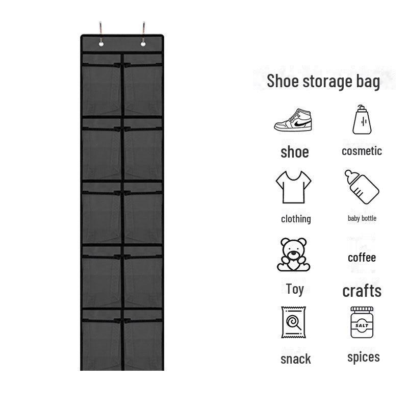 New 24-Compartment Fine Mesh Hanging Shoe Storage Bag with Reinforced Hooks