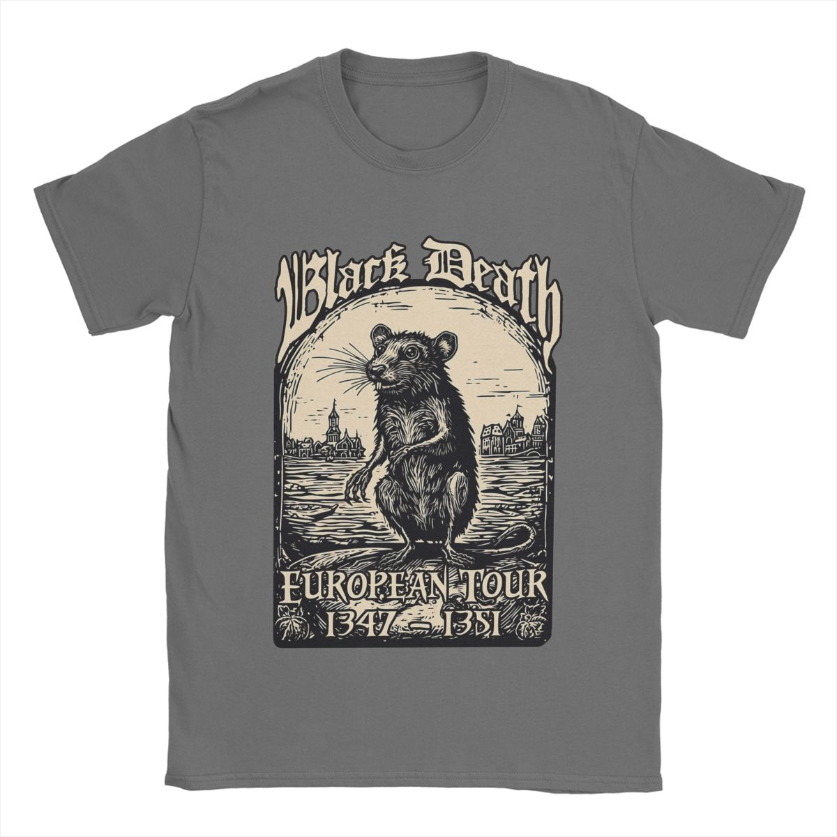 

Men s Black Death European Tour T Shirts Cotton Clothing Funny Round Neck Tee Shirt New Arrival T-Shirts Summer 4XL