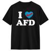 Vintage T-Shirt Alternative Afd GerUnisexy Reines Baumwoll-T-Shirts Blaues T-Shirt für Unisexs Sommer Ästhetisch Lässiges Kurzarm-Oberteil Tees