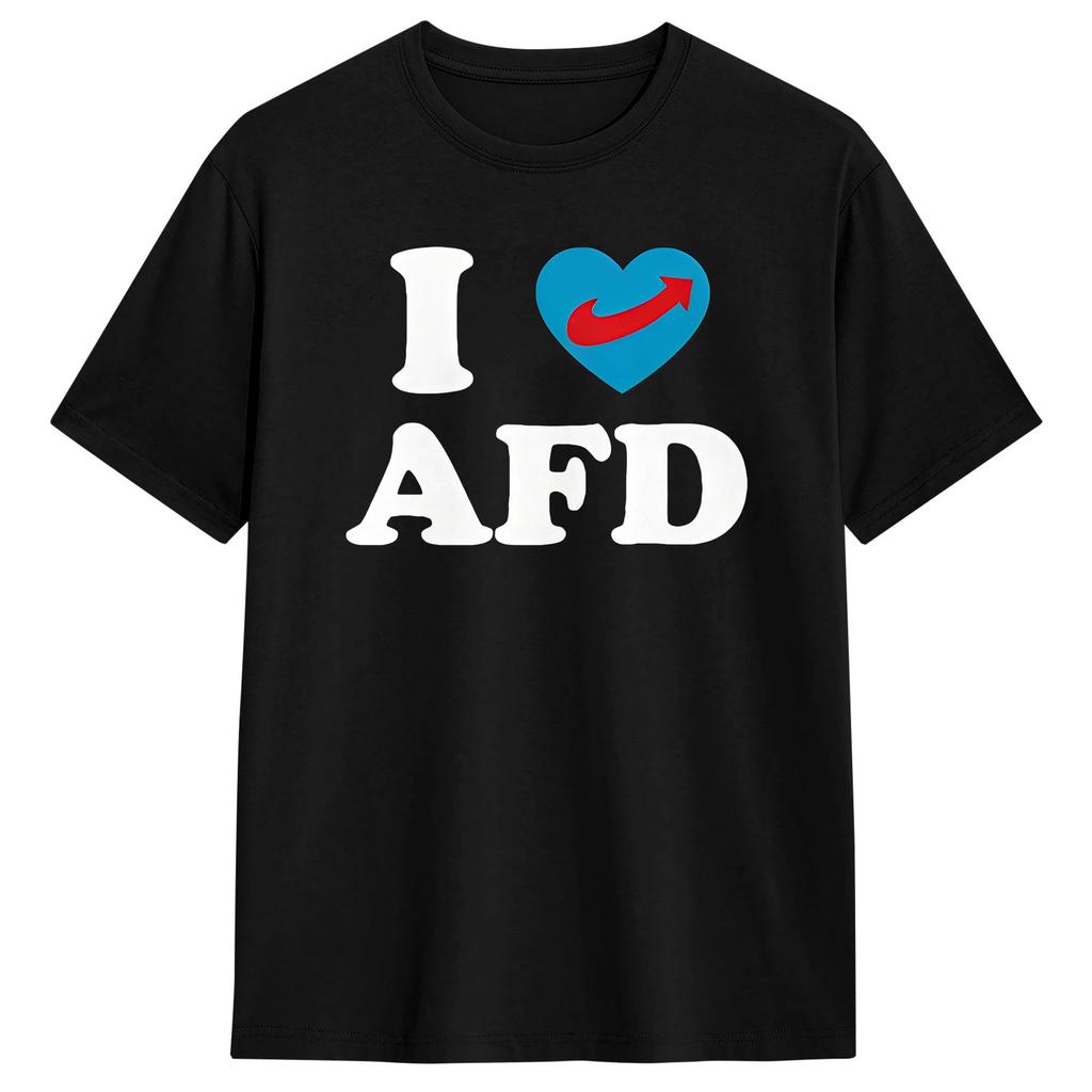 Vintage T-Shirt Alternative Afd GerUnisexy Reines Baumwoll-T-Shirts Blaues T-Shirt für Unisexs Sommer Ästhetisch Lässiges Kurzarm-Oberteil Tees
