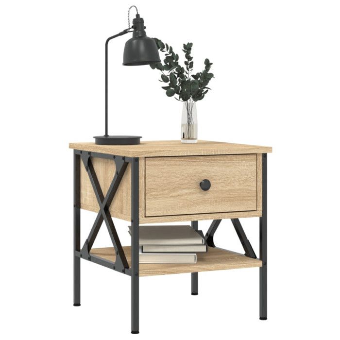 VidaXL Bedside Table Sonoma Oak 40x42x45 Cm Engineered Wood 825955