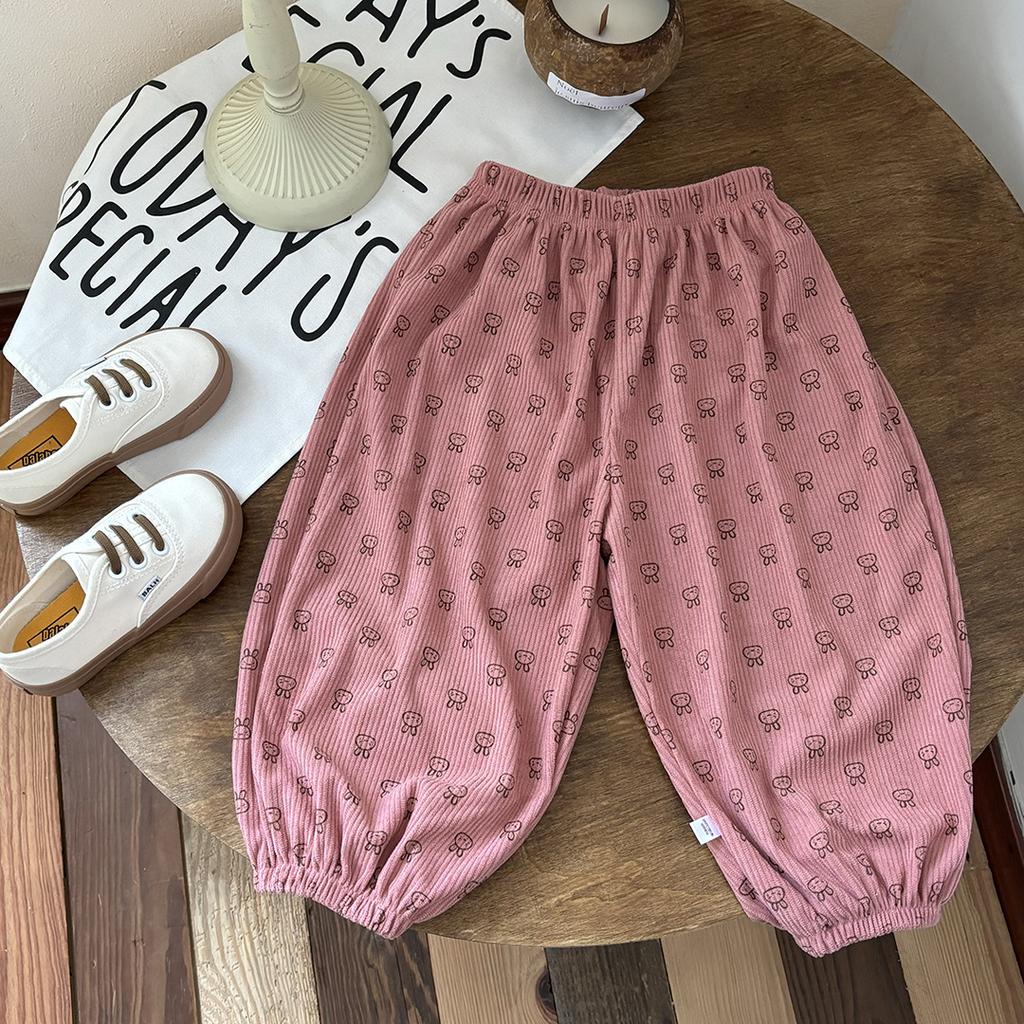 Kinder Frühling/Herbst Corduroy Lässige Jogginghosen Jungen & Mädchen Locker sitzende Haremshosen im Koreanischen Stil