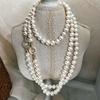 National Style Retro 8Mm Natural Freshwater Pearl Necklace Women'S Collarbone Chain Neck Chain For Mother Gift Commute