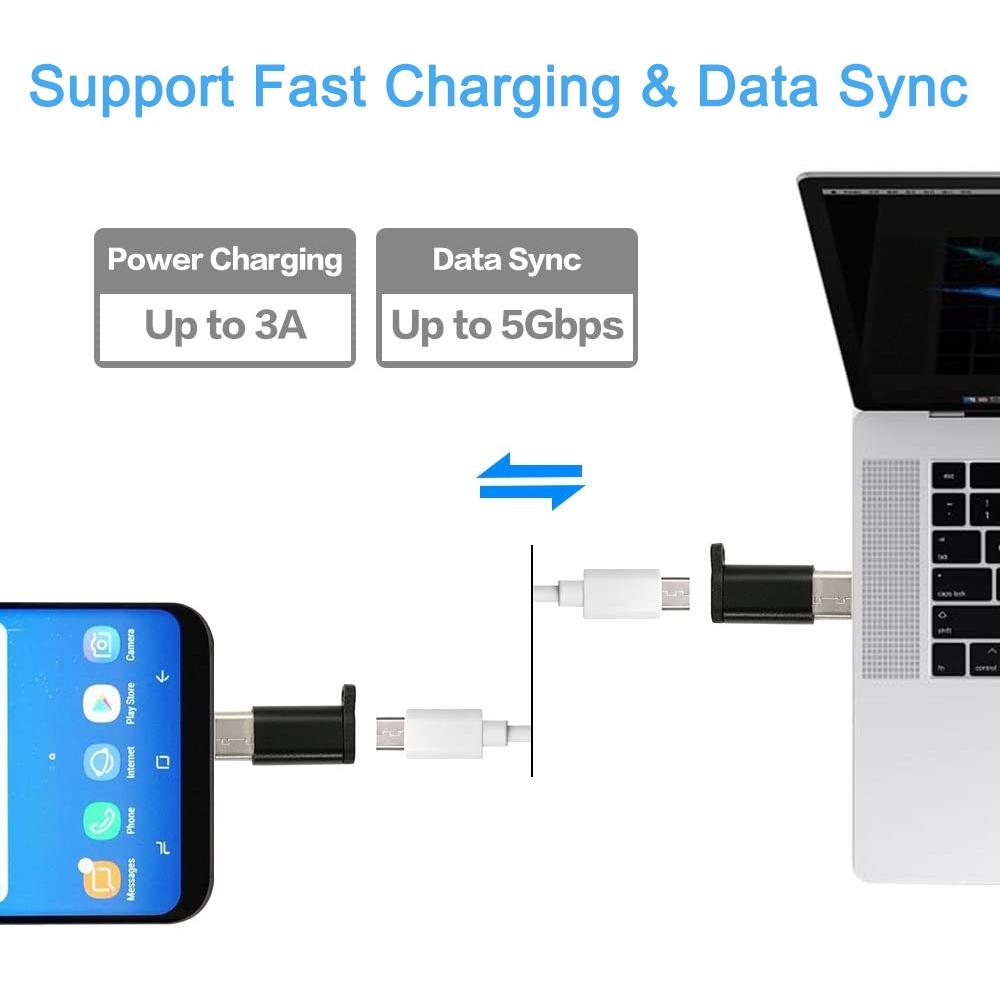 Aluminium Alloy Micro USB To Type C Adapter USB-C Male To Micro USB Female Converter for Samsung LG Oneplus Tablet Support OTG