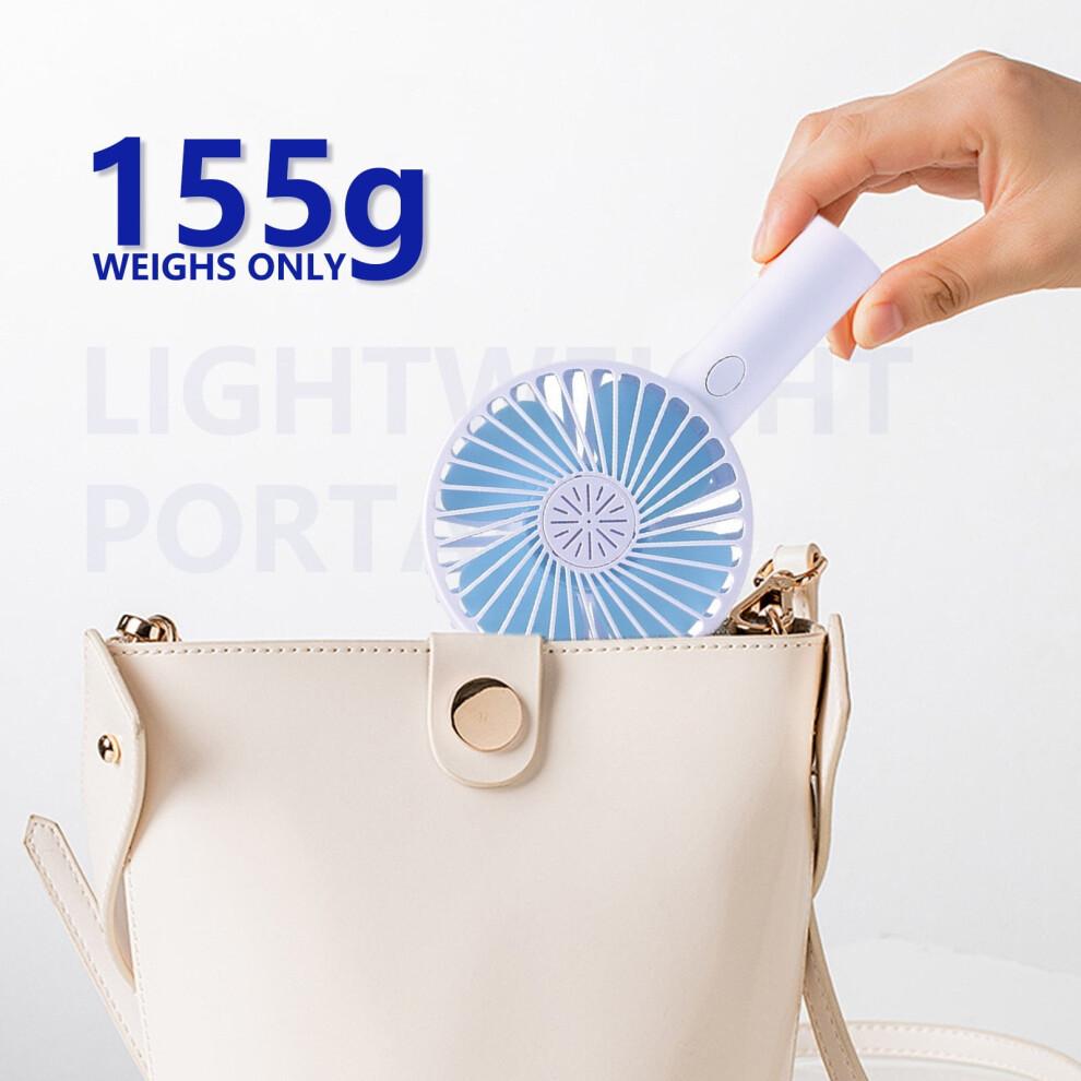 YOBOLK Mini Handheld Fan, USB Rechargeable, 3 Speeds, Portable & Lightweight, Cute Desk Fan, Compatible with Travel Use