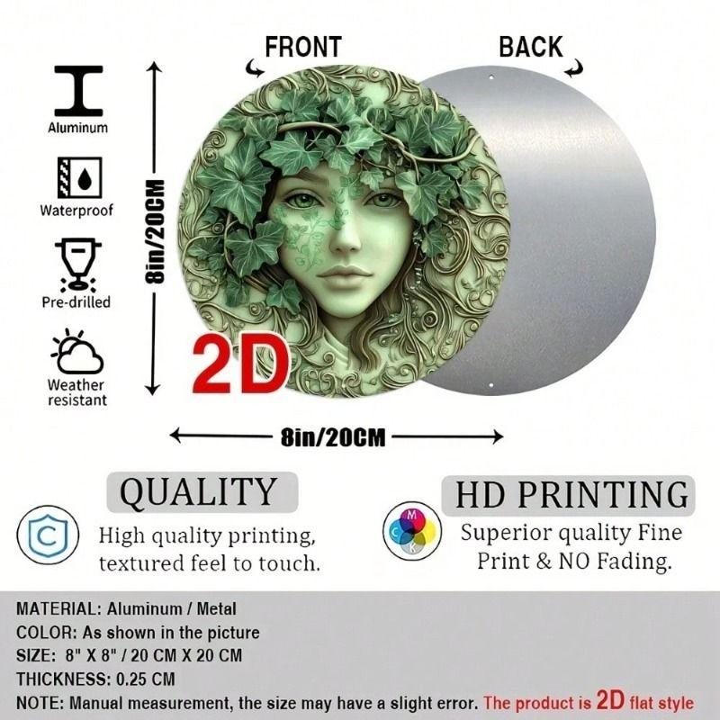 1 Pc Round Metal Wall Art Decor for Office Living Room Patio (20x20 Cm)