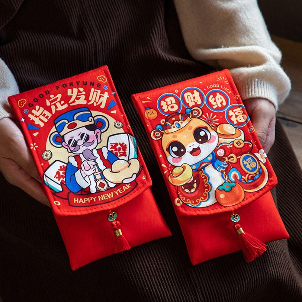 Chinese 2025 Snake Year Red Envelopes Traditional Red Packet Money Packing Bag Celebration Party