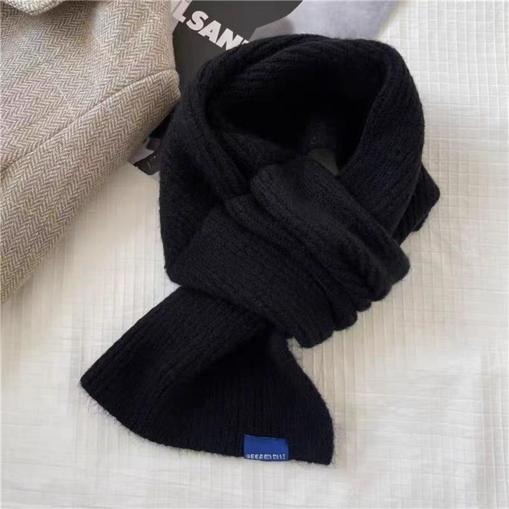 Woolen Cross Scarf Thicken Neck Scarf Neck Guard Shawl Short Neckerchief Women