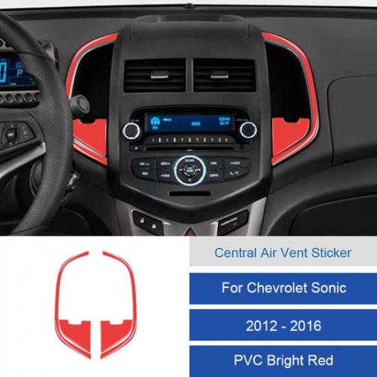 Carbon Fiber Center Air Vent Outlet Cover Trim For Chevrolet Sonic 2012-2016