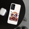 Animal Cute Cartoon Sloth Coffee Phone Case Cover for Samsung Galaxy A12 A22 A32 A52 A72 A02S A51 A50S A31 A20S A10S Note 20 Ult