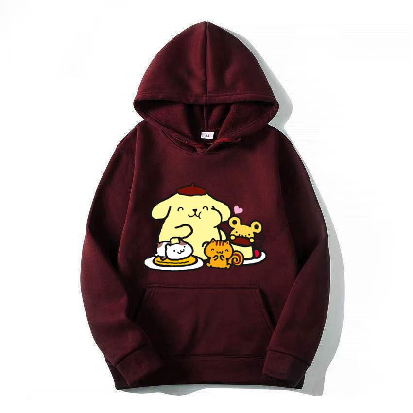 2025 new fashion Men's and women's hooded sweatshirts Purin cartoon fluffy sweater couple's yellow sportswear spring autumn