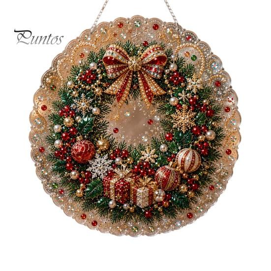 Winterfest Partyzubehör Weihnachten Kunst-Set mit Kunstperlen, DIY Strassstein-Edelstein-Malerei Basteln, Nikolaus Baum Wandbehang Ornamente Socke