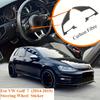 For Volkswagen Golf 7 Gti Mk7 2013-2019 Carbon Fiber Interior Car Steering Wheel Button Decorative Frame Sticker Car Accessories