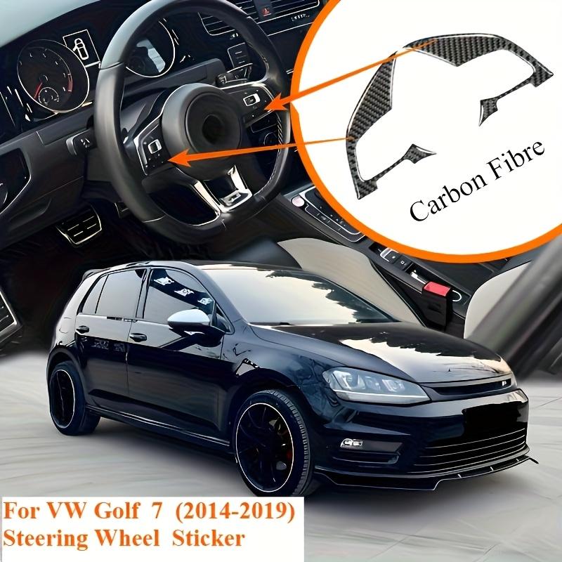 For Volkswagen Golf 7 Gti Mk7 2013-2019 Carbon Fiber Interior Car Steering Wheel Button Decorative Frame Sticker Car Accessories