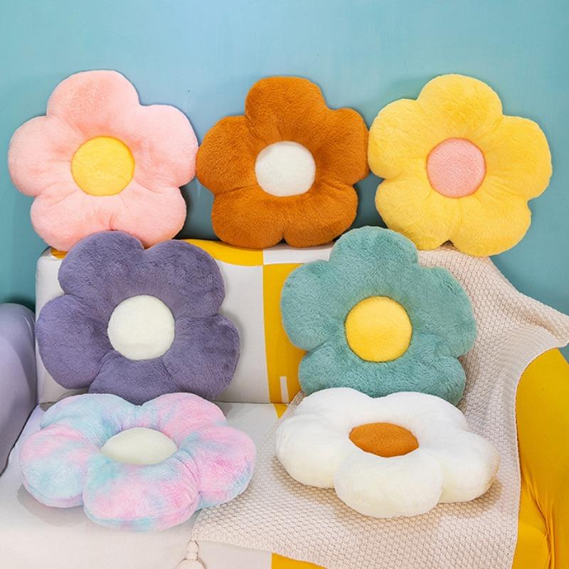 Flower Shaped Office Cushions, Solid Color Home Furnishings