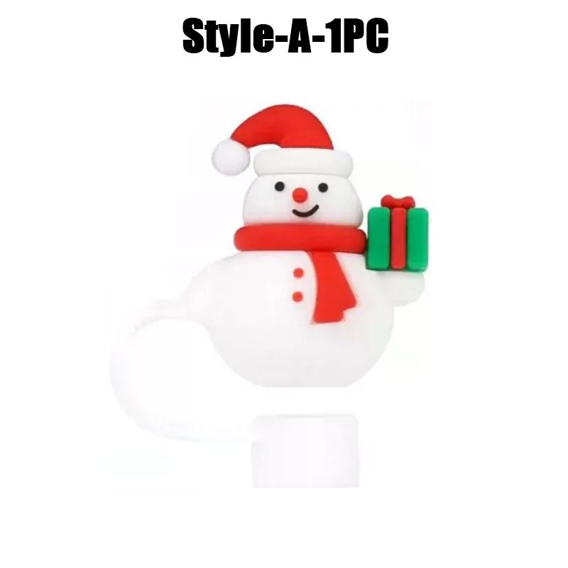 1-100PCSChristmasStraw DustCap 10mm Glass Straw Stopper Universal Water Bottle Reusable Cup Cover Accessories Holiday Party Gift