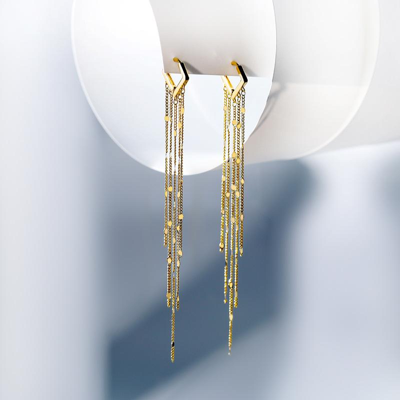 

Новый модный дизайн, длинные серьги с кисточками, женские стильные модные минималистичные серьги 9.5cm