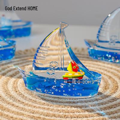 Sanftes Segeln Sanduhr Segelbootmodell – Desktop-Dekompressionsornament & Geschenk