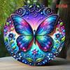 Blauer Schmetterling Metall Wandkunst 8 Zoll Rundes Blechschild Heimdeko Geschenk