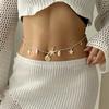 Multilayer Rice Beaded Shell Starfish Pendant Waist Chain for Women Boho Summer Beach Vacation Belly Chain Summer Body Jewelry