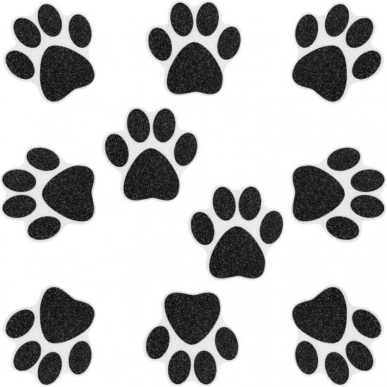AUEAR, 10 Pack Adhesive Paw Print Bath Treads Non Slip Bathtub Stickers Strong Appliques Anti-Slip Traction to Tubs Decals