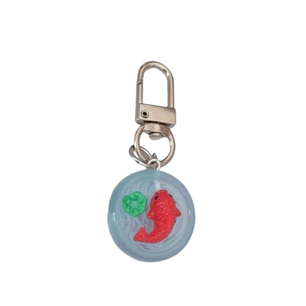 Adorable Glowing Aquarium Keychain Resin Art Keyring For School Supplies Gift Night Light Fishbowl Key Chain