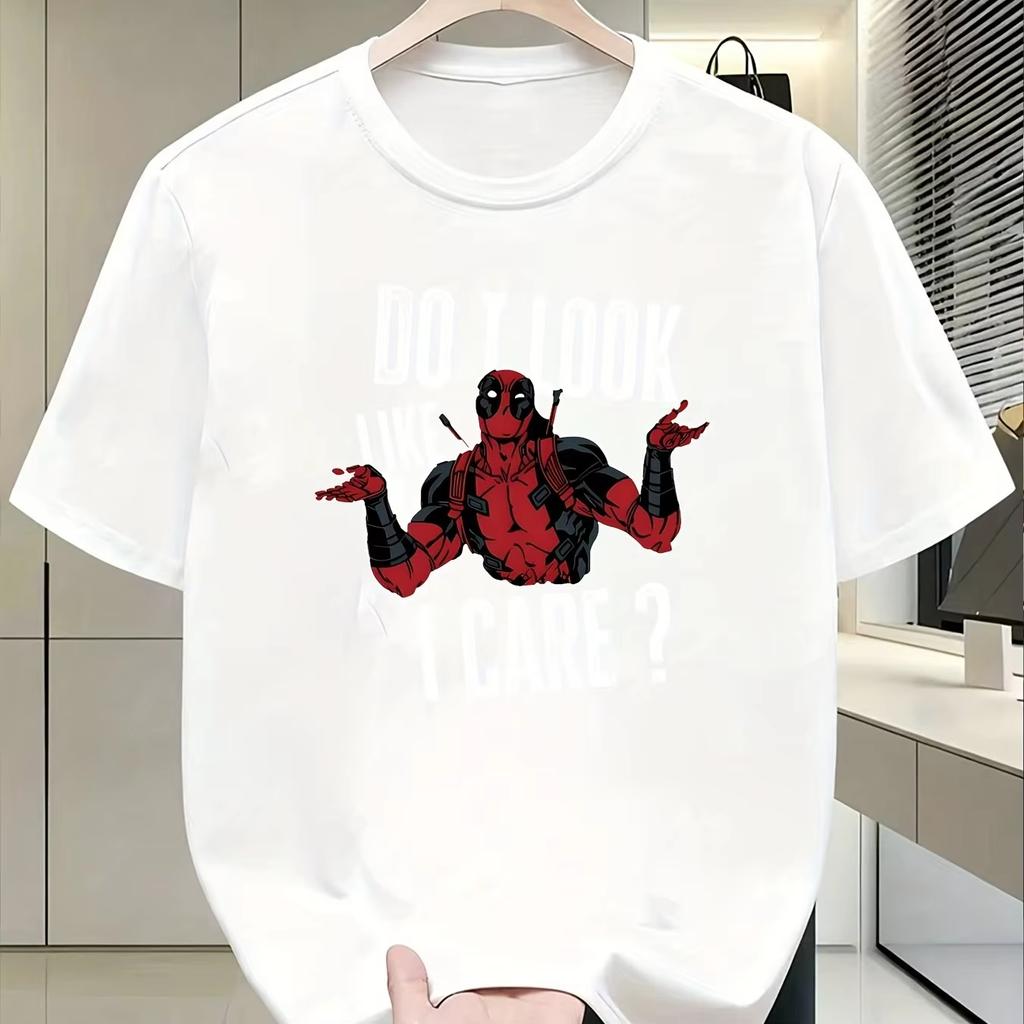 Deadpool I Look Like I Care Printed Tshirt Summer 2026 New Style Loose and Casual Trendy Shortsleeved Top