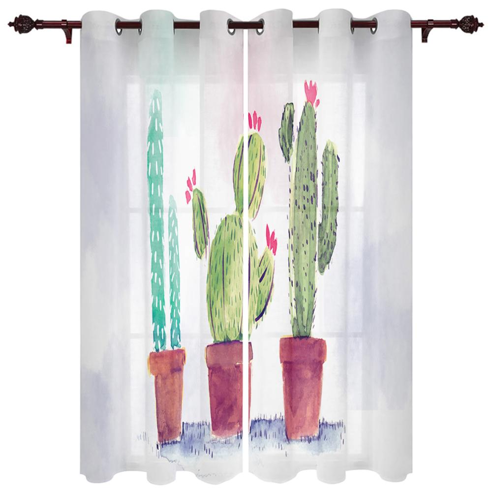 Растение Зеленый Кактус Геометрические Полосы Роскошные Домашние Шторы Товары для дома — фото 8