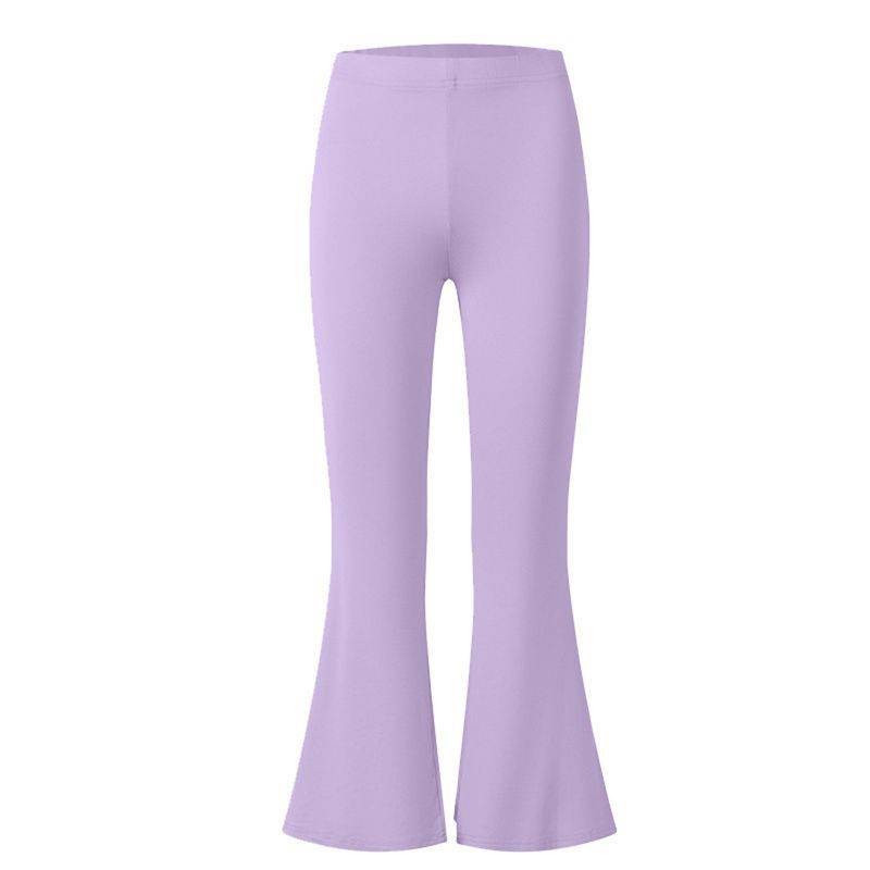 8-12 Years Kids Girls Solid Color Casual Flare Pants
